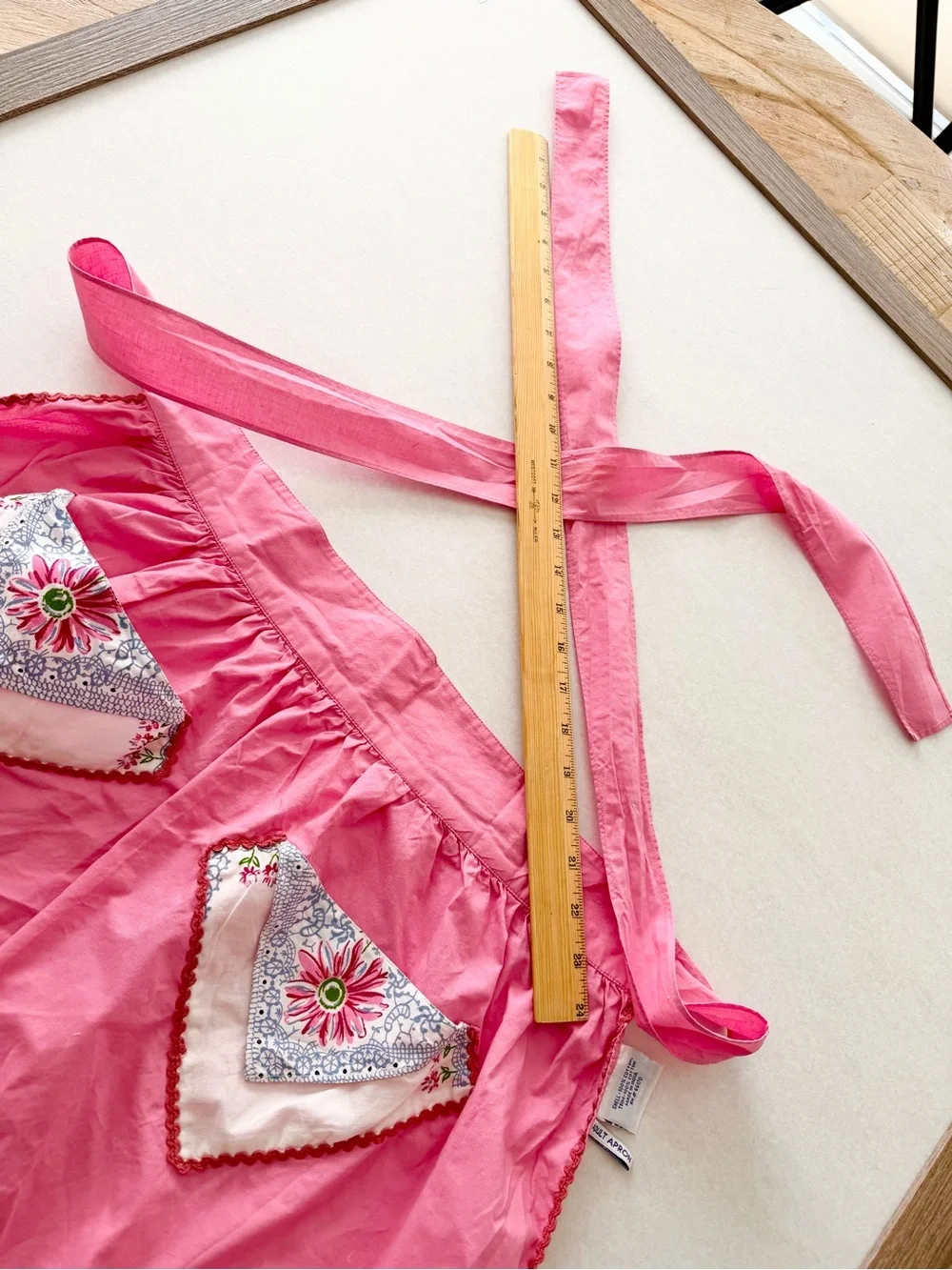 Pink Floral Apron with Pockets